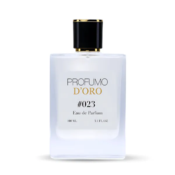 Profumo D’oro #023 – minimalistischer Flakon, Hauptansicht des frischen Unisex Eau de Parfum